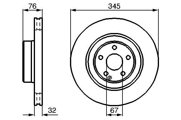 Bosch 0 986 478 964 Front brake disc ventilated 0986478964