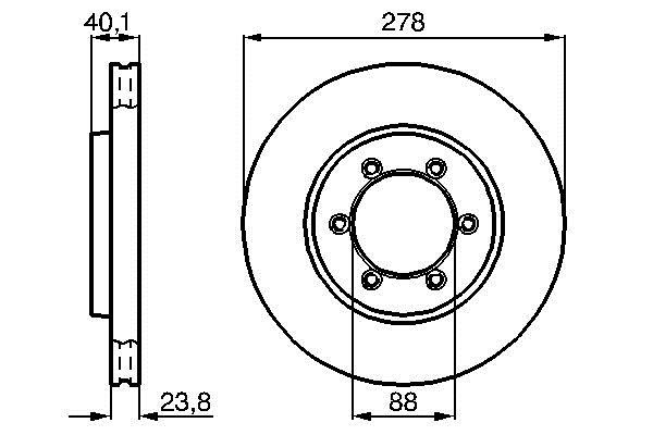 Bosch 0 986 478 967 Front brake disc ventilated 0986478967
