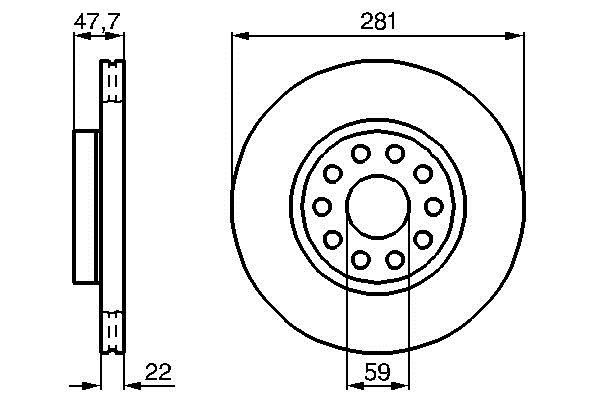 Bosch 0 986 478 993 Front brake disc ventilated 0986478993
