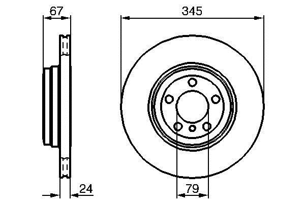 Bosch 0 986 479 005 Rear ventilated brake disc 0986479005