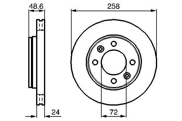 Bosch 0 986 479 008 Front brake disc ventilated 0986479008