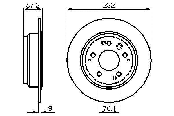 Bosch 0 986 479 017 Rear brake disc, non-ventilated 0986479017