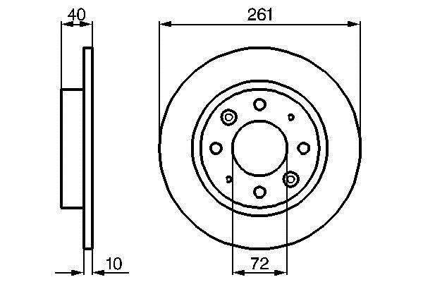 Bosch 0 986 479 018 Rear brake disc, non-ventilated 0986479018