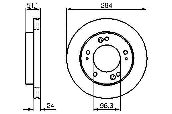 Bosch 0 986 479 020 Front brake disc ventilated 0986479020