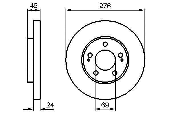 Bosch 0 986 479 035 Front vented brake disc 0986479035 0986479035 Bosch Front vented brake disc