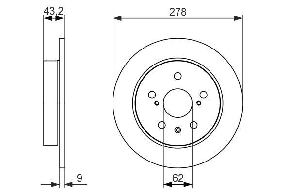 Bosch 0 986 479 047 Rear brake disc, non-ventilated 0986479047