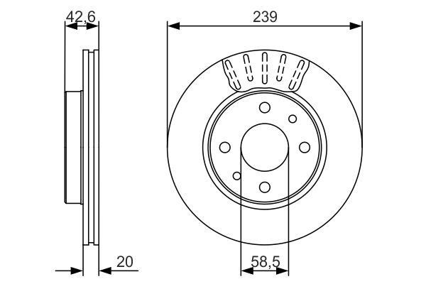 Bosch 0 986 479 082 Front brake disc ventilated 0986479082