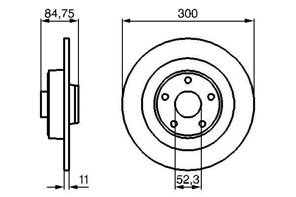 Bosch 0 986 479 083 Rear brake disc, non-ventilated 0986479083