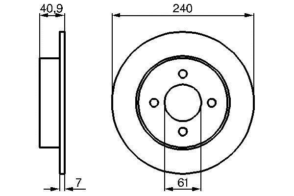Bosch 0 986 479 104 Rear brake disc, non-ventilated 0986479104