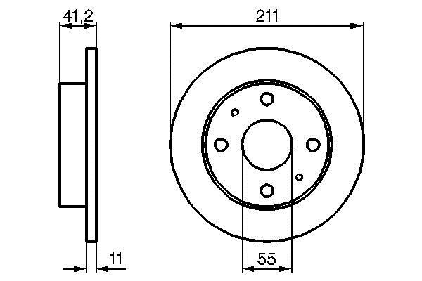 Bosch 0 986 479 119 Unventilated front brake disc 0986479119