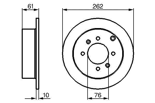 Bosch 0 986 479 125 Rear brake disc, non-ventilated 0986479125