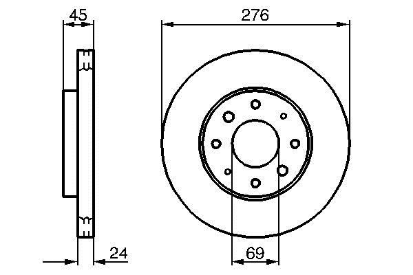 Bosch 0 986 479 140 Front brake disc ventilated 0986479140