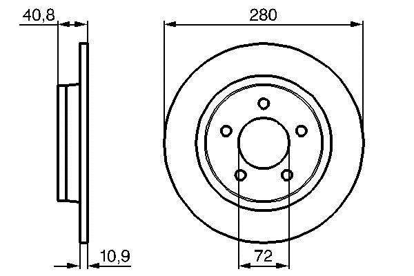 Bosch 0 986 479 181 Rear brake disc, non-ventilated 0986479181