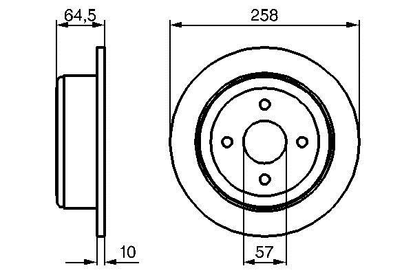 Bosch 0 986 479 220 Rear brake disc, non-ventilated 0986479220