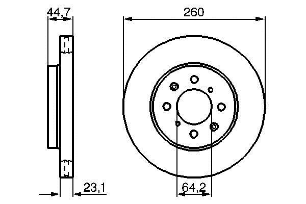 Bosch 0 986 479 226 Front brake disc ventilated 0986479226