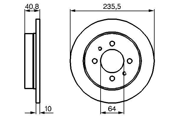 Bosch 0 986 479 237 Rear brake disc, non-ventilated 0986479237