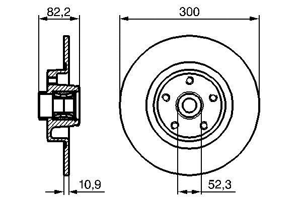 Bosch 0 986 479 280 Rear brake disc, non-ventilated 0986479280
