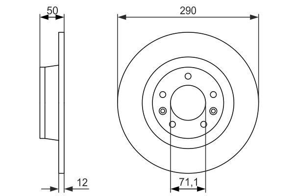 Bosch 0 986 479 311 Rear brake disc, non-ventilated 0986479311