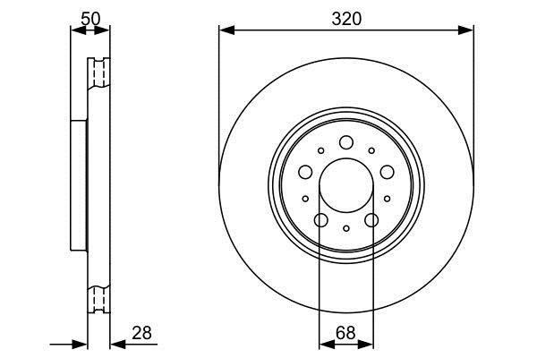 Bosch 0 986 479 321 Front brake disc ventilated 0986479321