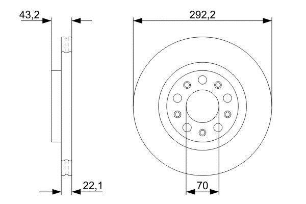 Bosch 0 986 479 327 Rear ventilated brake disc 0986479327