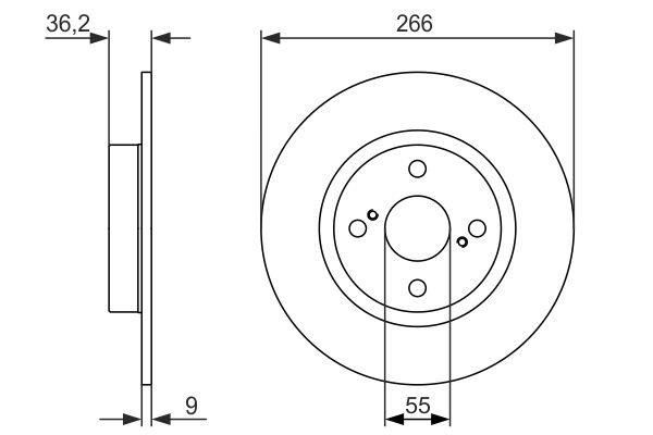 Bosch 0 986 479 335 Rear brake disc, non-ventilated 0986479335