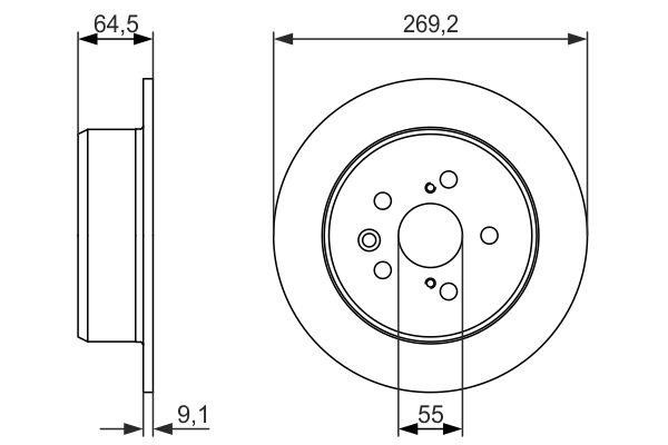 Bosch 0 986 479 336 Rear brake disc, non-ventilated 0986479336