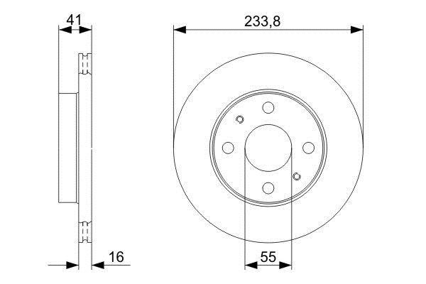 Bosch 0 986 479 352 Front brake disc ventilated 0986479352