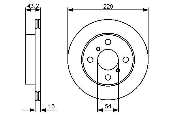 Bosch 0 986 479 417 Front brake disc ventilated 0986479417