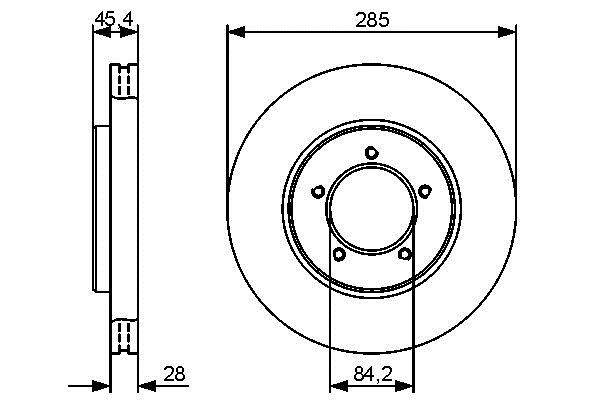 Bosch 0 986 479 427 Front brake disc ventilated 0986479427