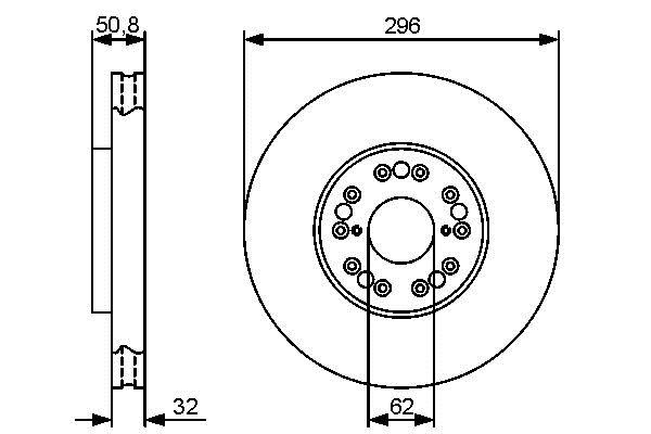 Bosch 0 986 479 429 Front brake disc ventilated 0986479429