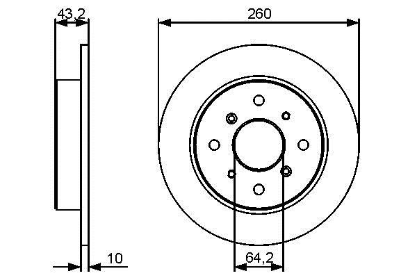 Bosch 0 986 479 447 Rear brake disc, non-ventilated 0986479447