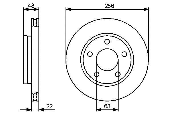 Bosch 0 986 479 463 Rear ventilated brake disc 0986479463