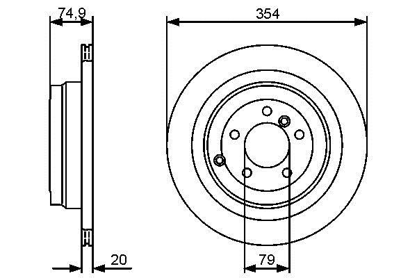 Bosch 0 986 479 479 Rear ventilated brake disc 0986479479