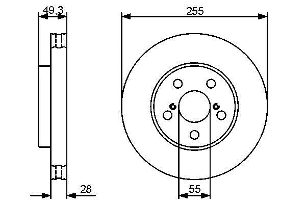 Bosch 0 986 479 490 Front brake disc ventilated 0986479490