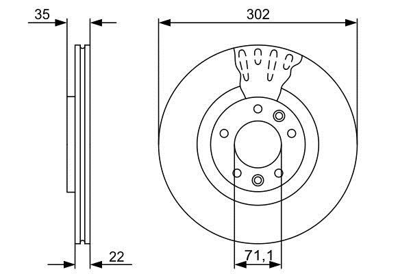 Bosch 0 986 479 500 Rear ventilated brake disc 0986479500