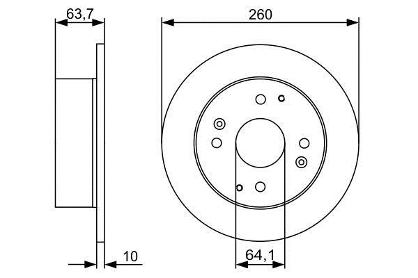 Bosch 0 986 479 504 Rear brake disc, non-ventilated 0986479504