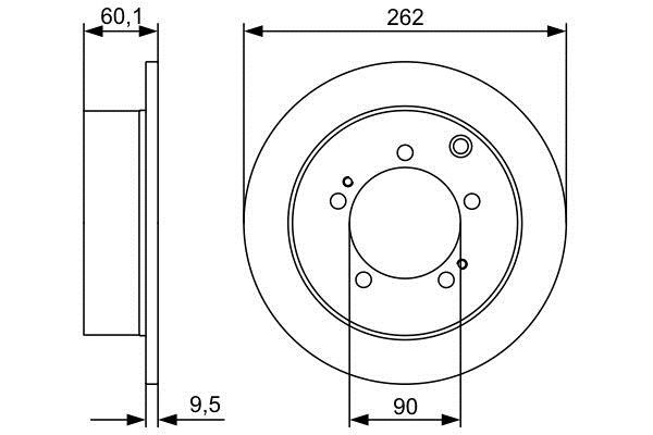 Bosch 0 986 479 512 Rear brake disc, non-ventilated 0986479512