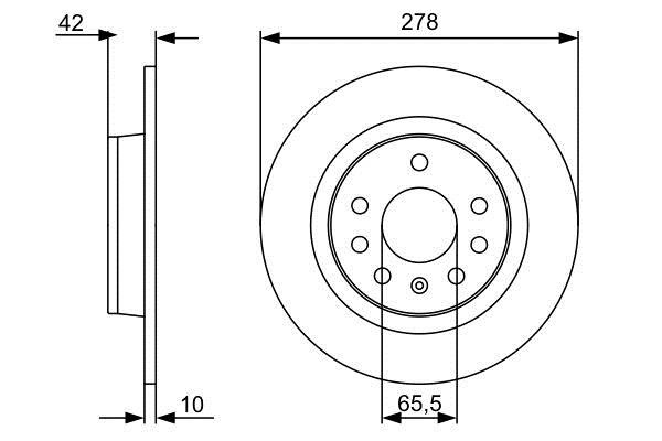 Bosch 0 986 479 515 Rear brake disc, non-ventilated 0986479515