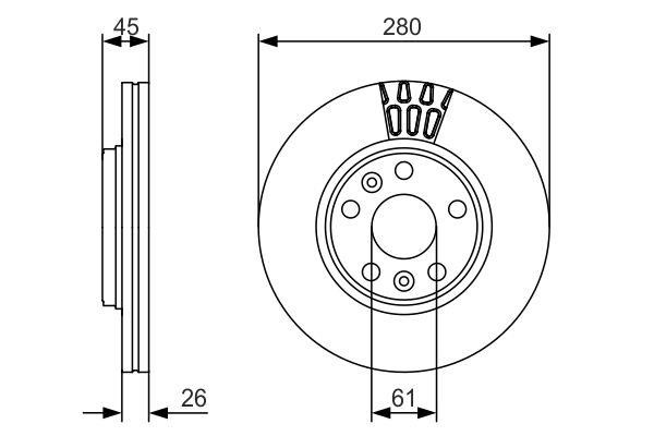 Bosch 0 986 479 576 Brake disc 0986479576 0986479576 Bosch Brake disc