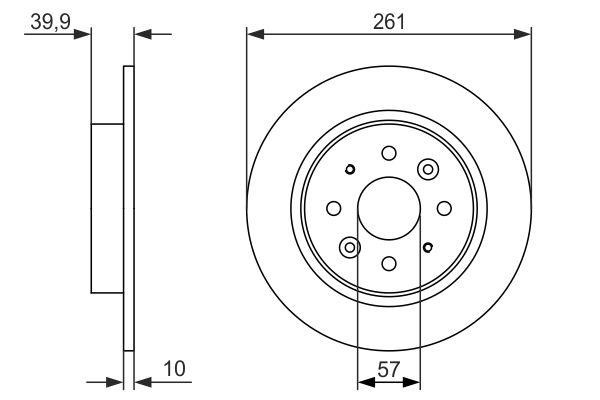 Bosch 0 986 479 597 Rear brake disc, non-ventilated 0986479597