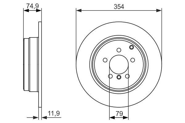 Bosch 0 986 479 612 Rear brake disc, non-ventilated 0986479612