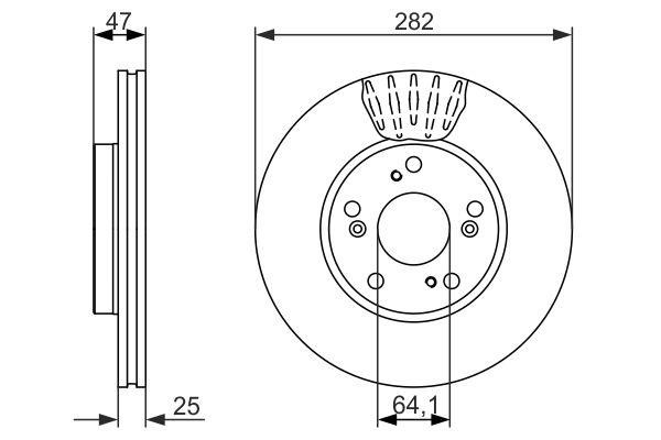 Bosch 0 986 479 686 Front brake disc ventilated 0986479686