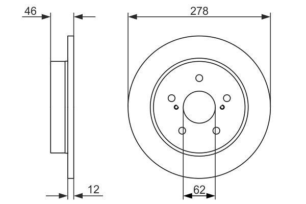 Bosch 0 986 479 752 Rear brake disc, non-ventilated 0986479752