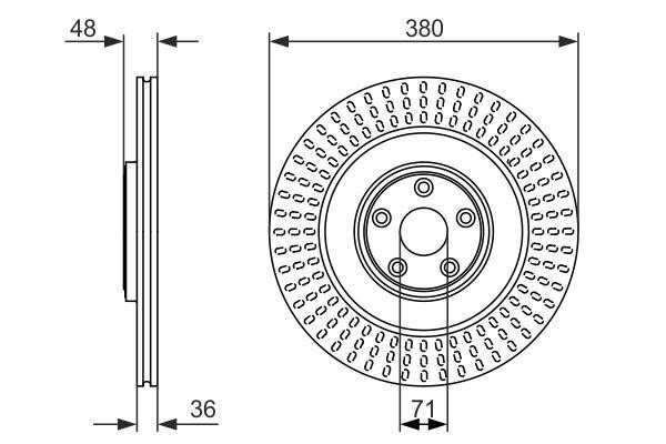 Bosch 0 986 479 755 Front brake disc ventilated 0986479755