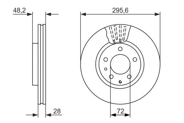 Bosch 0 986 479 758 Front brake disc ventilated 0986479758