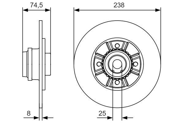 Bosch 0 986 479 760 Rear brake disc, non-ventilated 0986479760