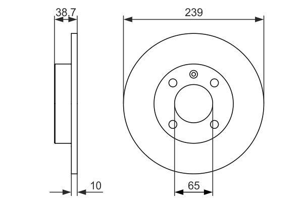Bosch 0 986 479 824 Rear brake disc, non-ventilated 0986479824