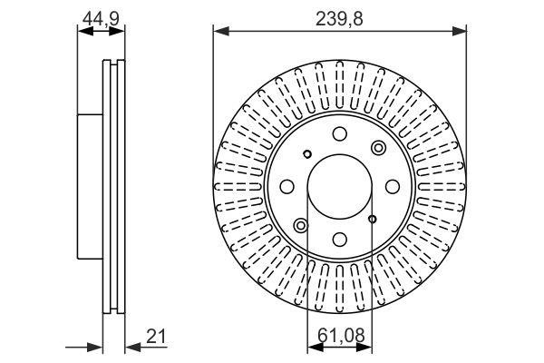 Bosch 0 986 479 832 Front brake disc ventilated 0986479832