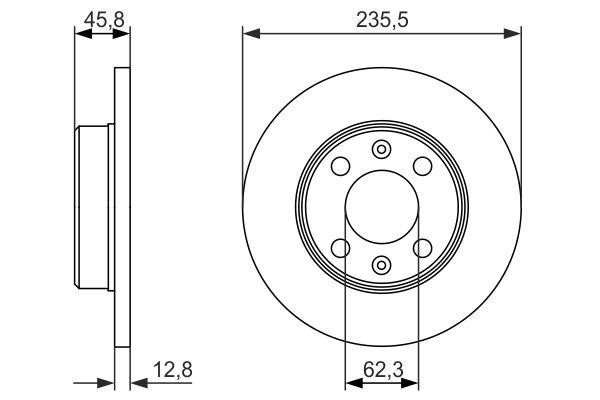Bosch 0 986 479 913 Unventilated front brake disc 0986479913