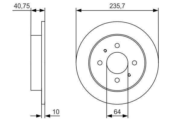 Bosch 0 986 479 967 Rear brake disc, non-ventilated 0986479967